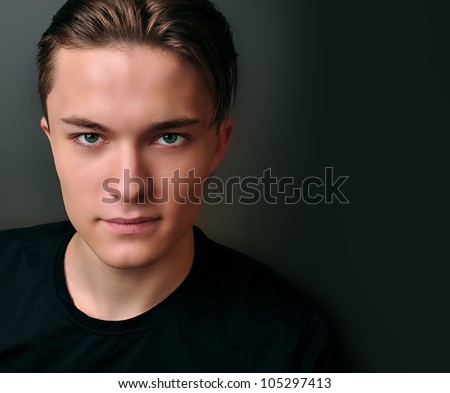 Face of the young men. Male model.