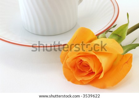 A rose with coffee to sweet breakfast moment