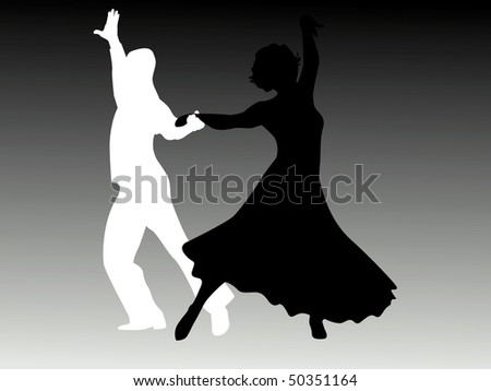 Man and woman dancing in black and white