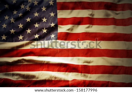 Closeup of grunge American flag Stockfoto © 