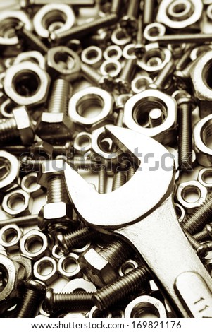 Wrench on nuts and bolts