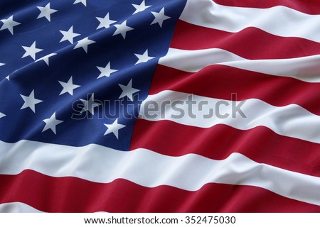 Closeup of ruffled American flag Stockfoto © 