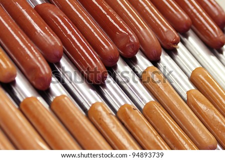 Hot dogs on Roller Grill