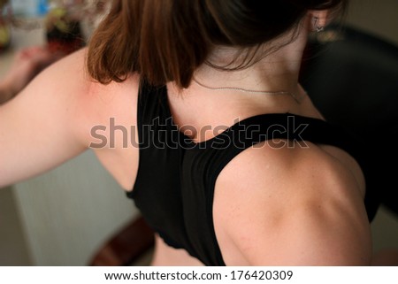 Fit girl back and shoulders
