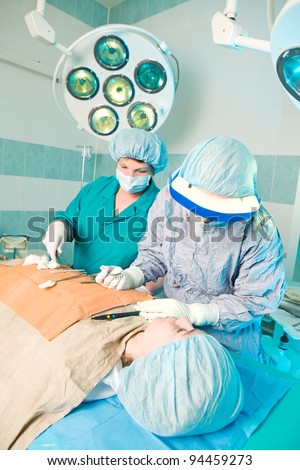 Cosmetology medical operation by plastic surgeon