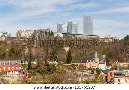 View of European institutions buildings - Luxembourg city