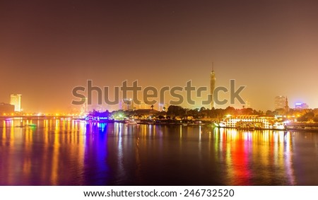Night view of Cairo over the Nile - Egypt