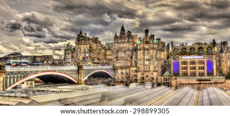 North Bridge above Waverley Station in Edinburgh, Scotland