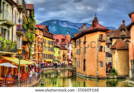 View of the old town of Annecy - France Stockfoto © 