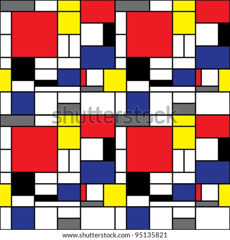 Seamless Mondrian Pattern Stock Vector Illustration 95135821 : Shutterstock