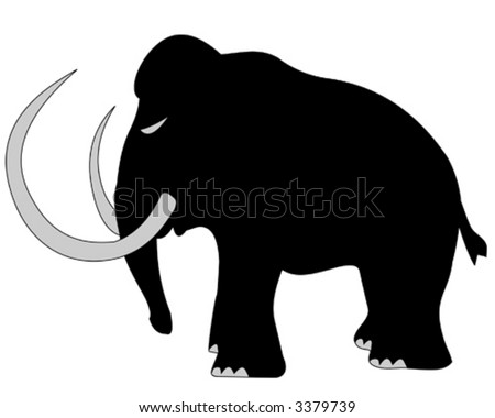 Woolly Mammoth Silhouette - Vector Illustration - 3379739 : Shutterstock