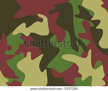 Standard USA 4-Color Woodland Camouflage Pattern. Vector Royalty