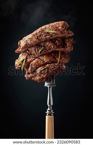 Similar – Foto Bild Steak auf einer Gabel