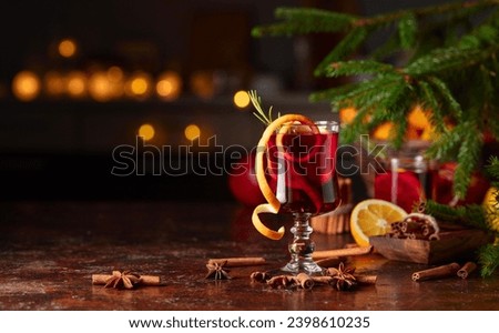 Similar – Image, Stock Photo Hot mulled wine at the Christmas market