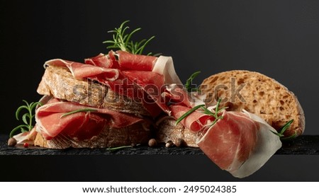 Similar – Image, Stock Photo Tasty sandwich on plate in cafe