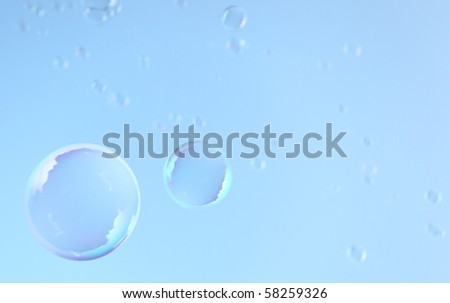 bubbles on a background of blue sky