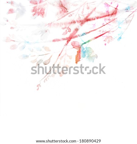 Floral background. Watercolor abstract background. Japanese art.