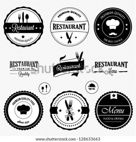 Restaurant labels set