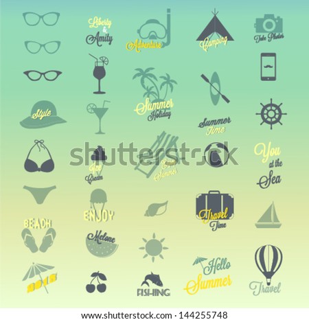 Summer vector icon set