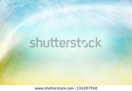 A background abstraction of water motion mixed with clouds and fog.  Image displays a pleasing paper grain and texture when viewed at 100%.