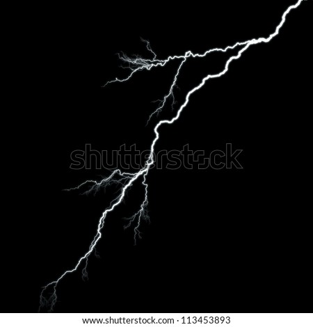 white thunder isolated on black background
