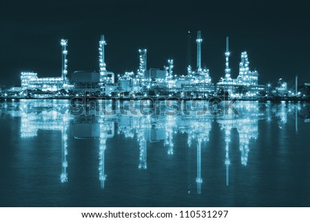 Petroleum Refinery plant area at twilight