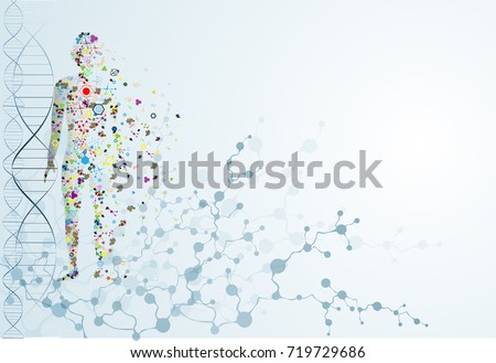 Molecule body concept of the human DNA Eps10 商業照片 © 