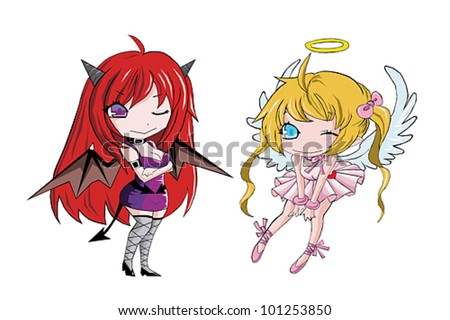 Angel & Demon (2d+Vector) - 101253850 : Shutterstock