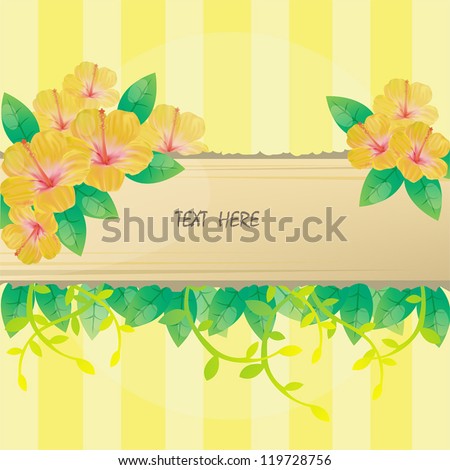 Hibiscus Flower yellow background and notepad for everyone to use.