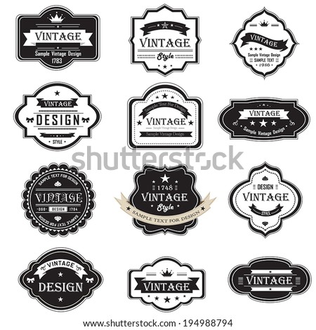 Silhouette Vintage And Retro Badges Label Tag Design For Quality ...