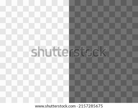 Transparent background with half dark and light checkered pattern. Vector template for opacity design backdrop. Gray squares isolated on background