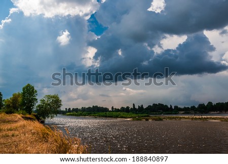 Dramatic sky with stormy clouds