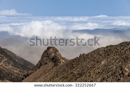 peaks of mountains above the clouds, Turkey