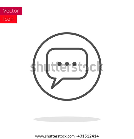 Message Thin Line icon. Message icon vector. Message icon illustration. Isolated chat symbol Message icon.