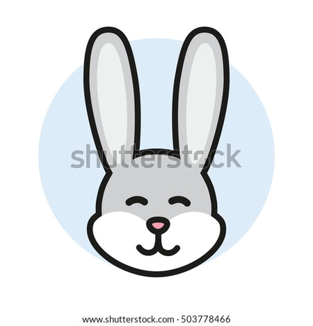 Download Rabbit head icon, logo or sign. Cute bunny. Vector ...