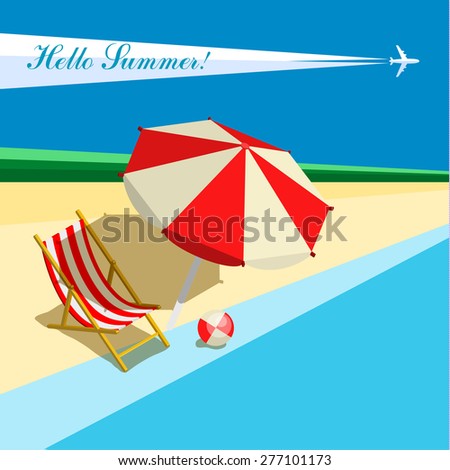 Vacation concept. Different accessories for vacation. Flat style vector illustration