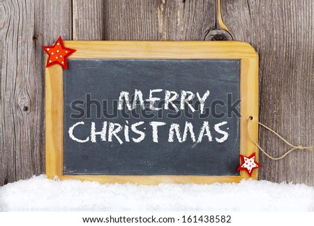 Christmas Greetings old Slate Chalkboard with Words \