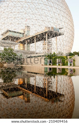 MONTREAL, CANADA - July 28: The Biosphere building, located at Parc Jean-Drapeau, made for expo in 1967, July 28 2014 Montreal, Canada