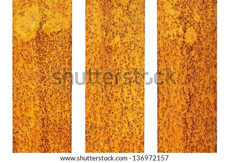 Old metal sheet with rusty on white background