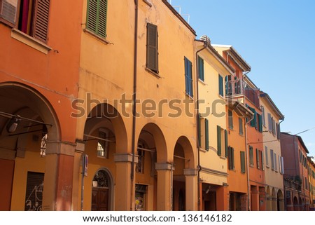 Italian Houses in Bologna, Italy