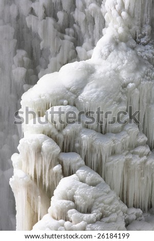 Ice art 02. Natural art create from frozen falling water of the Tews Fall.