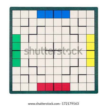 Isolated empty game board. View from above.