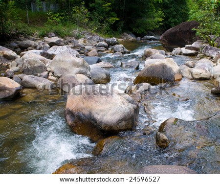 stony stream in the forest, Phuket, Thailand