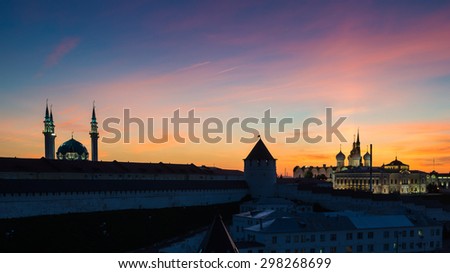Silhouette of Muslim and Christian cathedrals