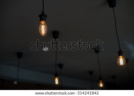 Several lamps with dim light