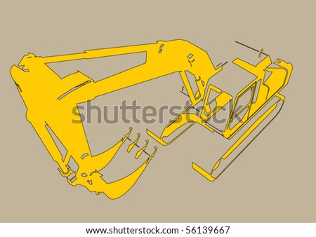 vector grunge excavator