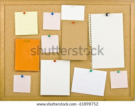Cork bulletin board with notes. Foto stock © 