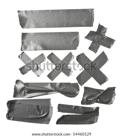 Different stripes of duct tape. All isolated on a white background.