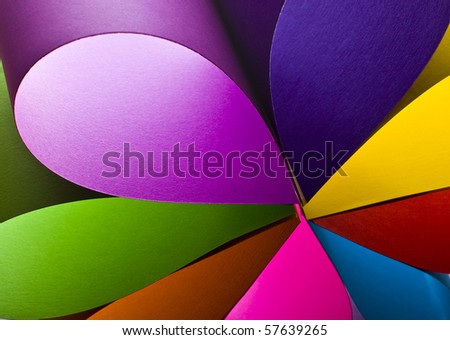 Colored paper background shaped like flower