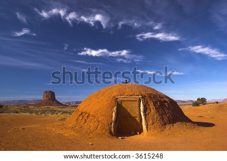 Hogan - the traditional Navajo red clay earth house